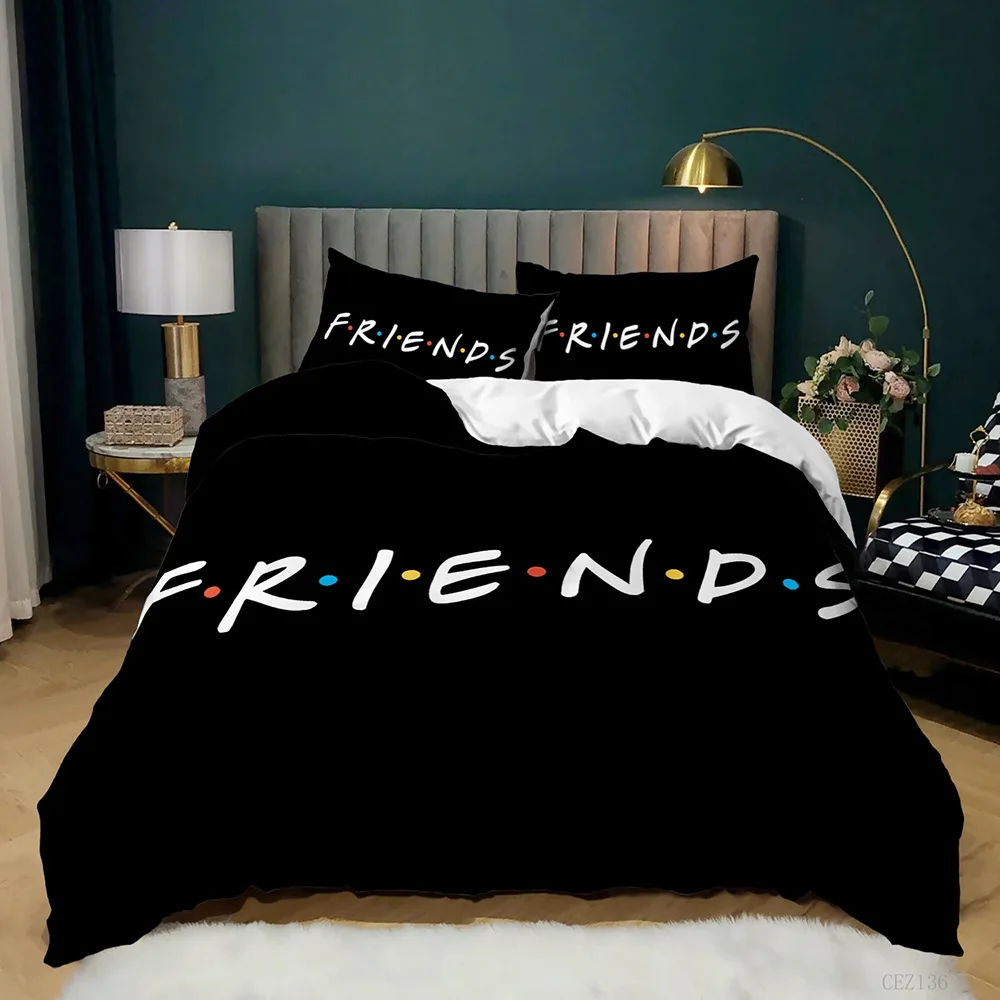 

Friends Tv Show Style Bedding Set For Bedroom Soft Bedspreads For Bed Linen Comefortable Duvet Cover Quilt And Pillowcase