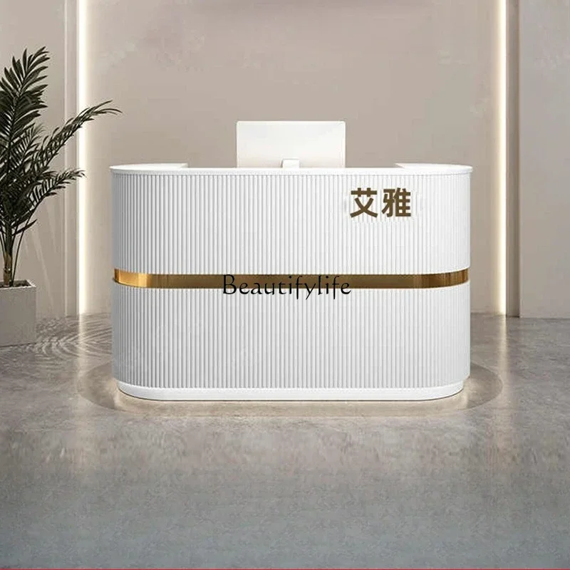 01-Light luxury high-end bar counter Beauty salon checkout page Yoga women's clothing front desk