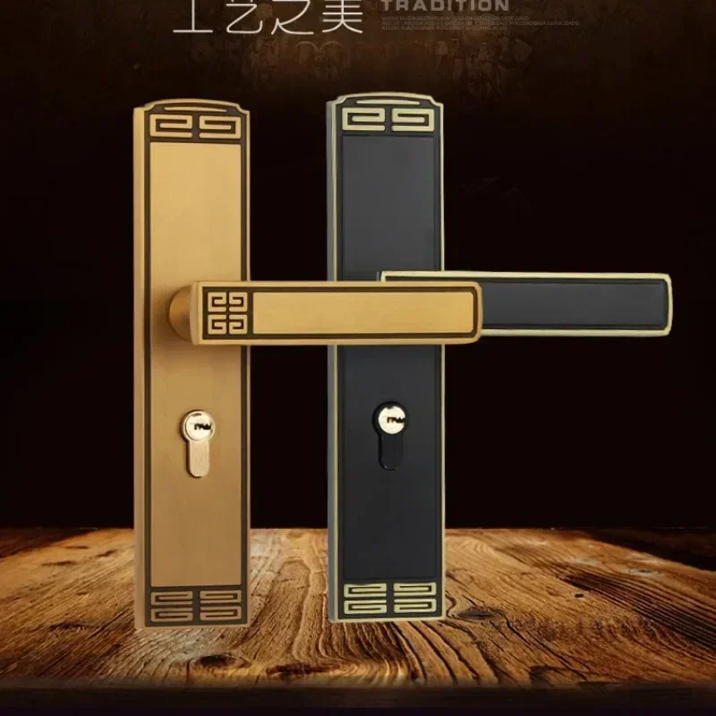 New Universal Handle Lock Silent Indoor Use Using 35-45mm Thick Door Aluminum Alloy Material Chinese Wind Door Lock
