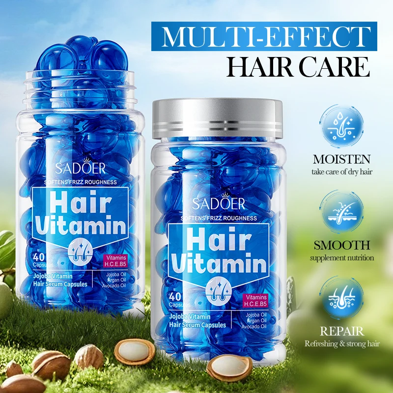 عسل كبسولات الشعر علاجات للشعر التالف بروتين زيت الأركان المغذي السلس ترطيب منتجات فيتامين العناية بالشعر #1