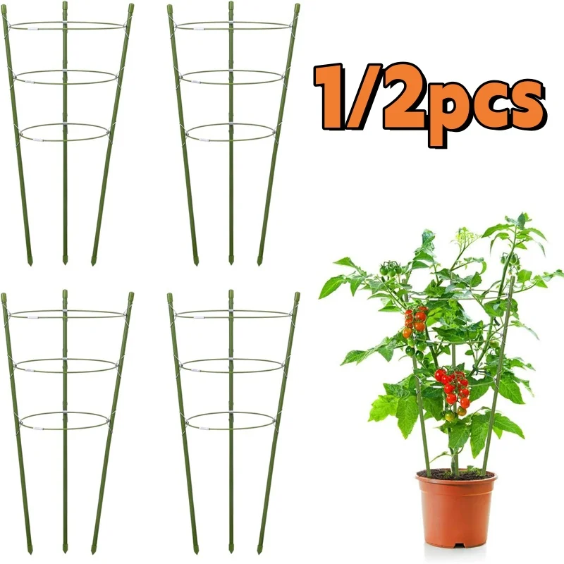 Anéis de Suporte de Plástico para Flores, Suprimentos de Jardim Verdes, Suporte Decorativo para Treliça, Suporte para Plantas Trepadeiras, Estrutura de Suporte para Vasos, Gaiola para Tomateiros