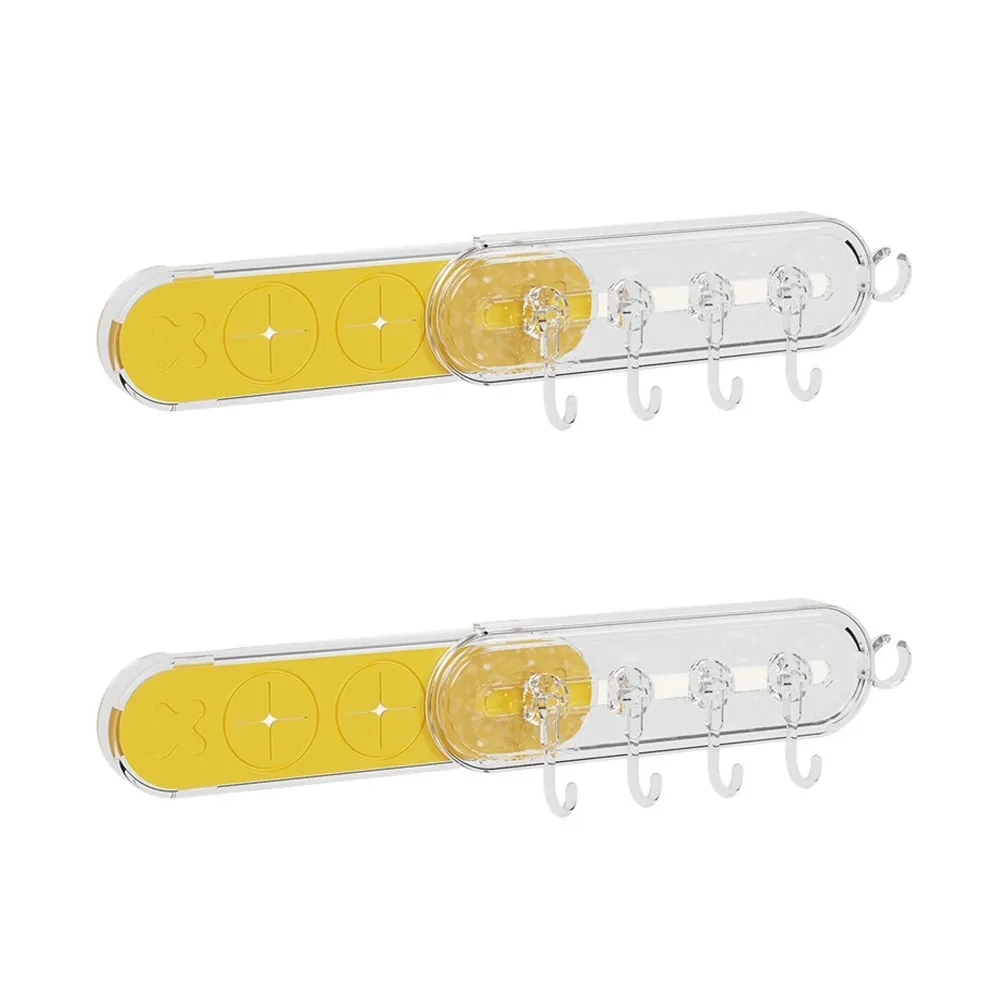 

2Pcs Practical Punch Free Suction Cup Hooks Wall mounted Space Saving Door Back Gap Rack Plastic Towel Key Hook for Home