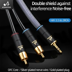 HIFI 3.5mm to 2 RCA Stereo Audio Cable OFC RCA Audio-cable 3.5 Y Splitter for Amplifier Mixer