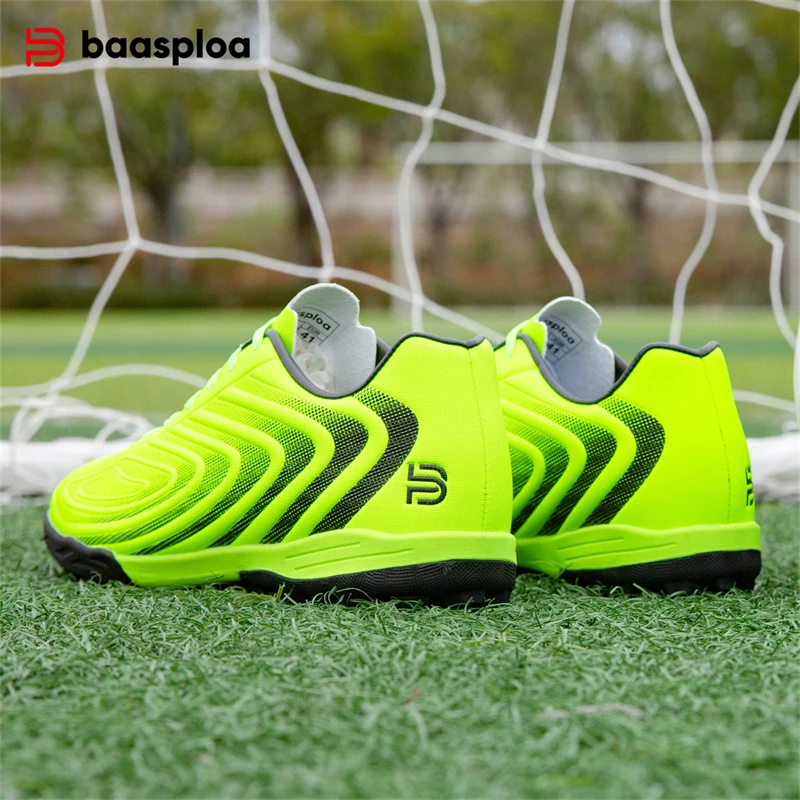

Baasploa Men Football Shoes New Comfort Lightweight Sports Turf Training Soccer Shoes Professional Men Sports Sneakers Non-Slip