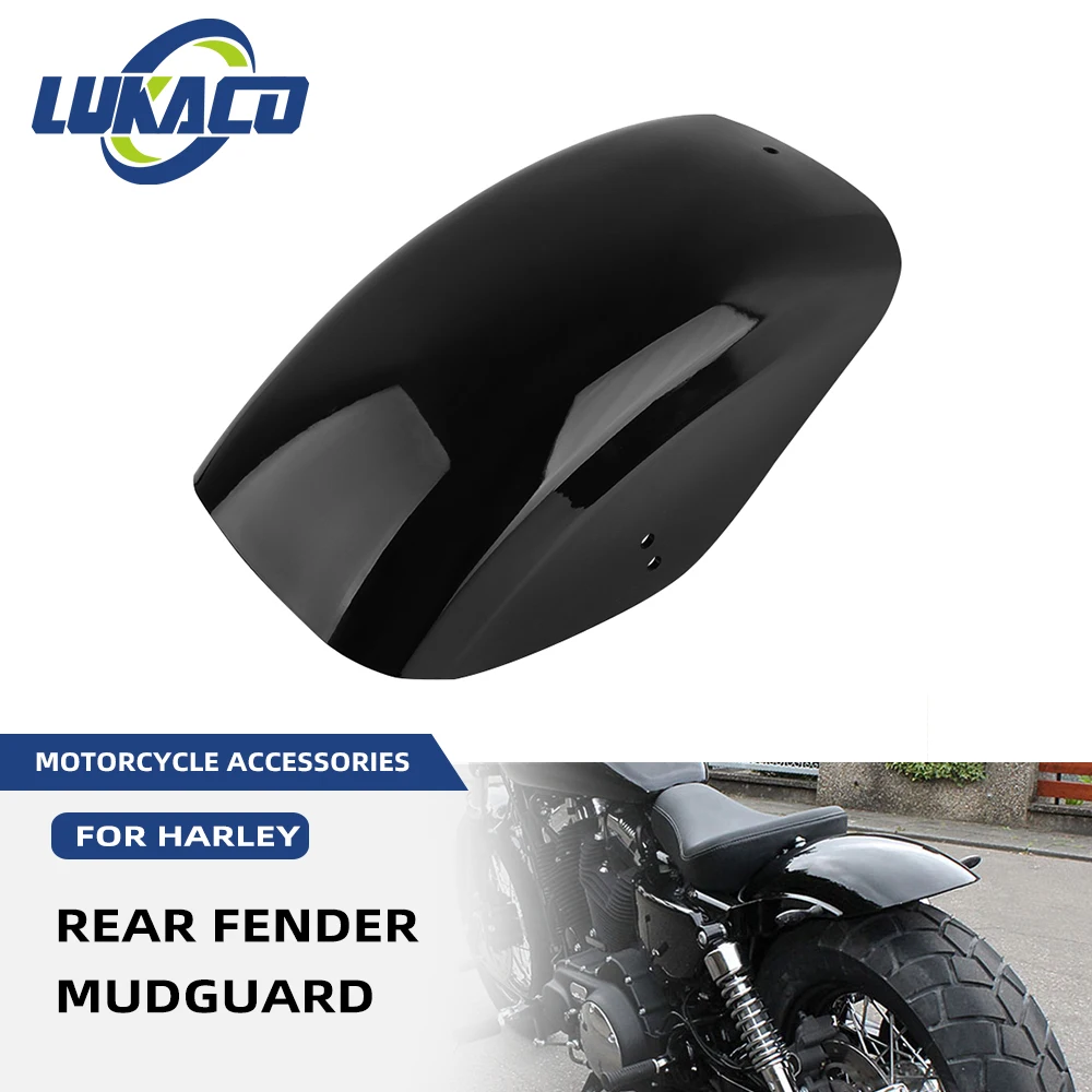 Rear Motorcycle Fender Accessories Bright Gloss Black Short Flat Mudguard ABS Plastics For Harley Sportster XL883 1200 72 48