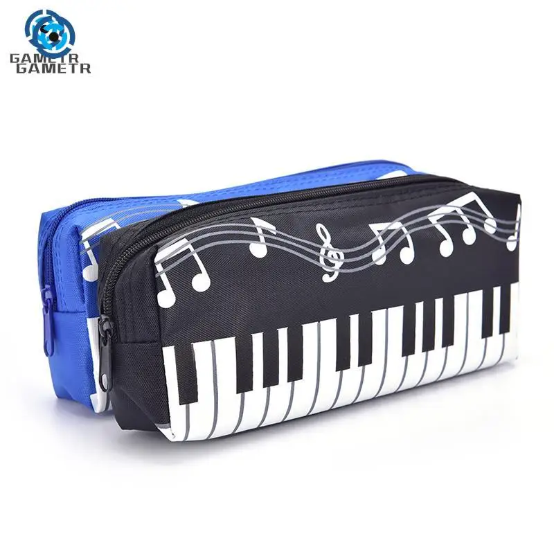 Bolsa de papelaria para piano nota musical, estojo criativo, quadrado, camada única, pano Oxford, bolsa para meninas e meninos