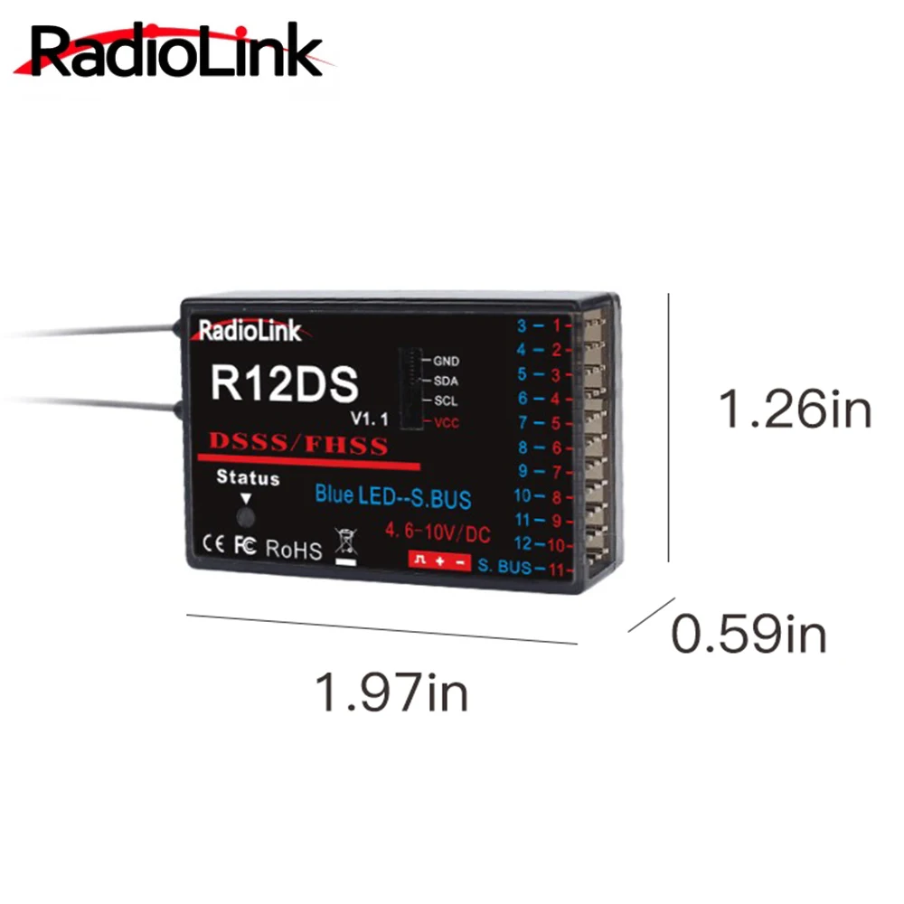 Radiolink R12DSM R12DS R9DS R8FM R8EF R8FM R6DSM R6DS R6FG R6F odbiornik Rc 2.4G sygnał dla nadajnika RC