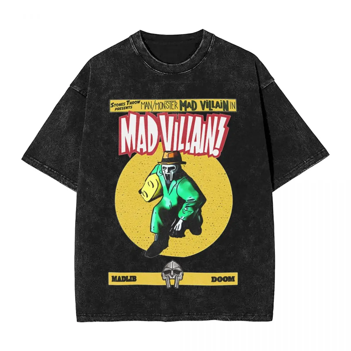 Allcaps Madvillain Mf Doom Madlib T Shirts Washed 100% Cotton Oversize T-Shirts Vintage for Men Streetwear Summer Tee Shirt