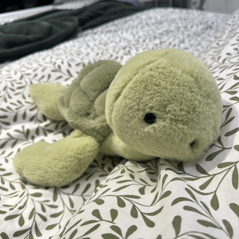 New Green Realistic Tortoise Plush Toy Cartoon Sea Turtle Marine Animal Soft Stuffed Doll Car Decor Kid Gift