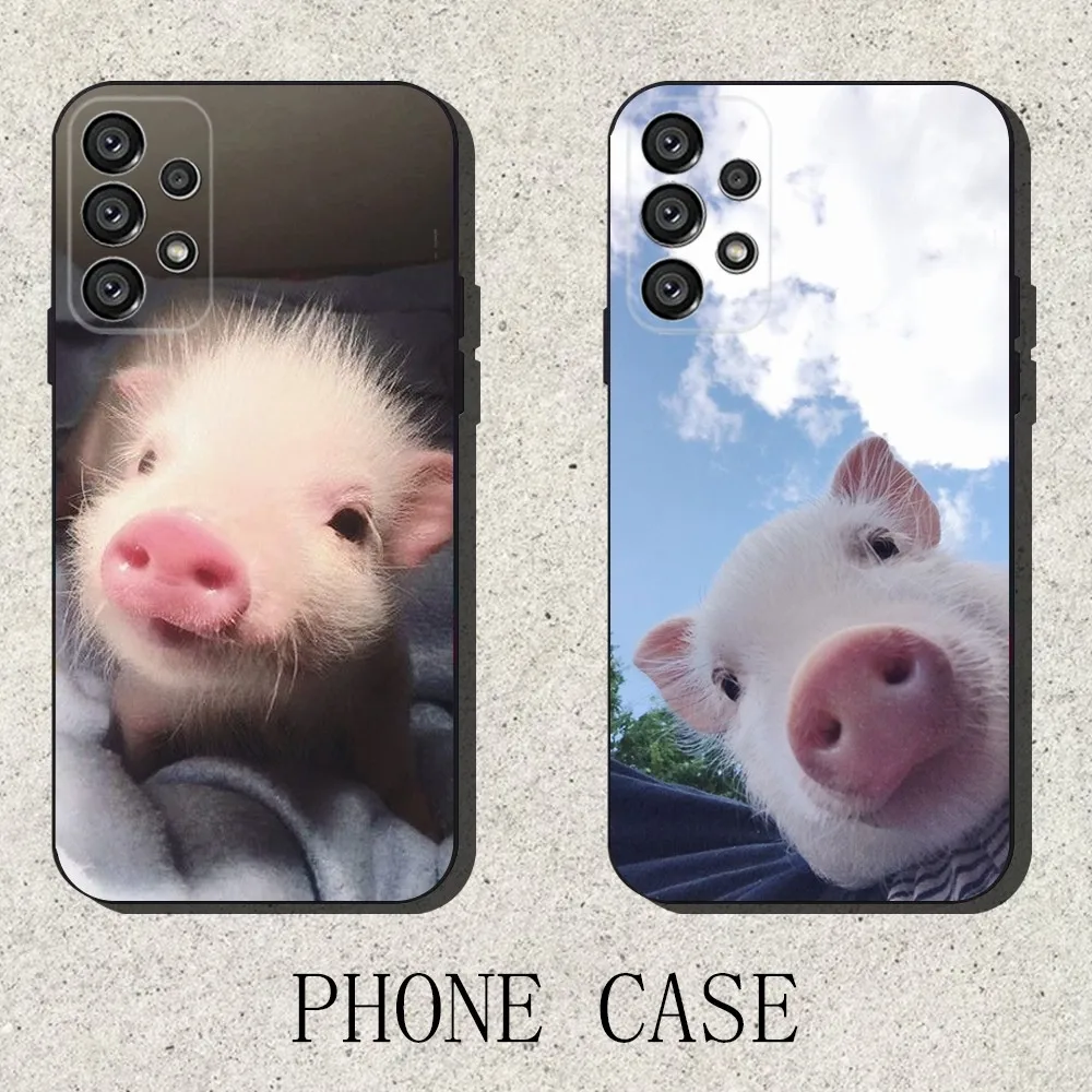 

Cute Mini Pet Pig Phone Case For Samsung S25,S24,S21,S22,S23,S30,Ultra,S20,Plus,Fe,Lite,Note,10,9,5G Black Cover