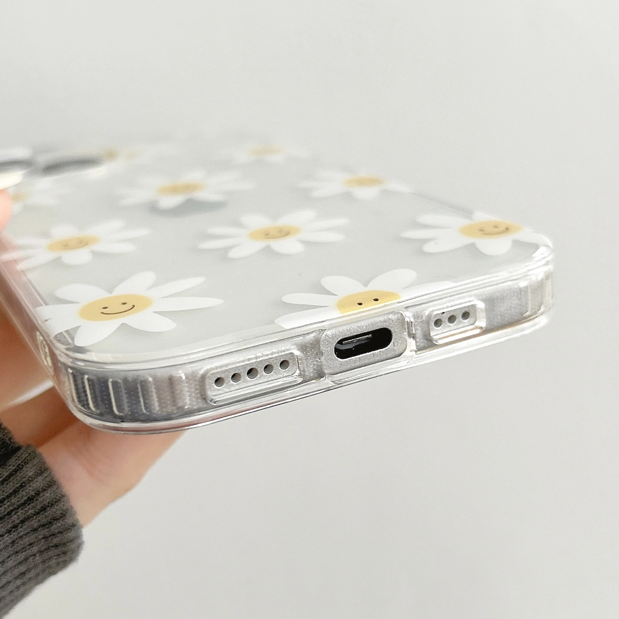 Smiling face flower Summer Trendy Phone Case For IPHONE 15PRO MAX 14 13 12  PRO Plus Acrylic TPU Two in one Mobile Phone Cases