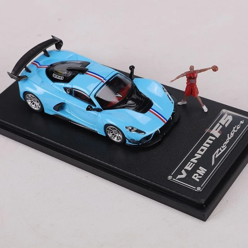 1:64 Hennessey Venom F5، نموذج سيارة مصنوع من خليط معدني مصبوب، للمراهقين للعب مع، ديكور للبالغين، هدية عيد ميلاد للأطفال.