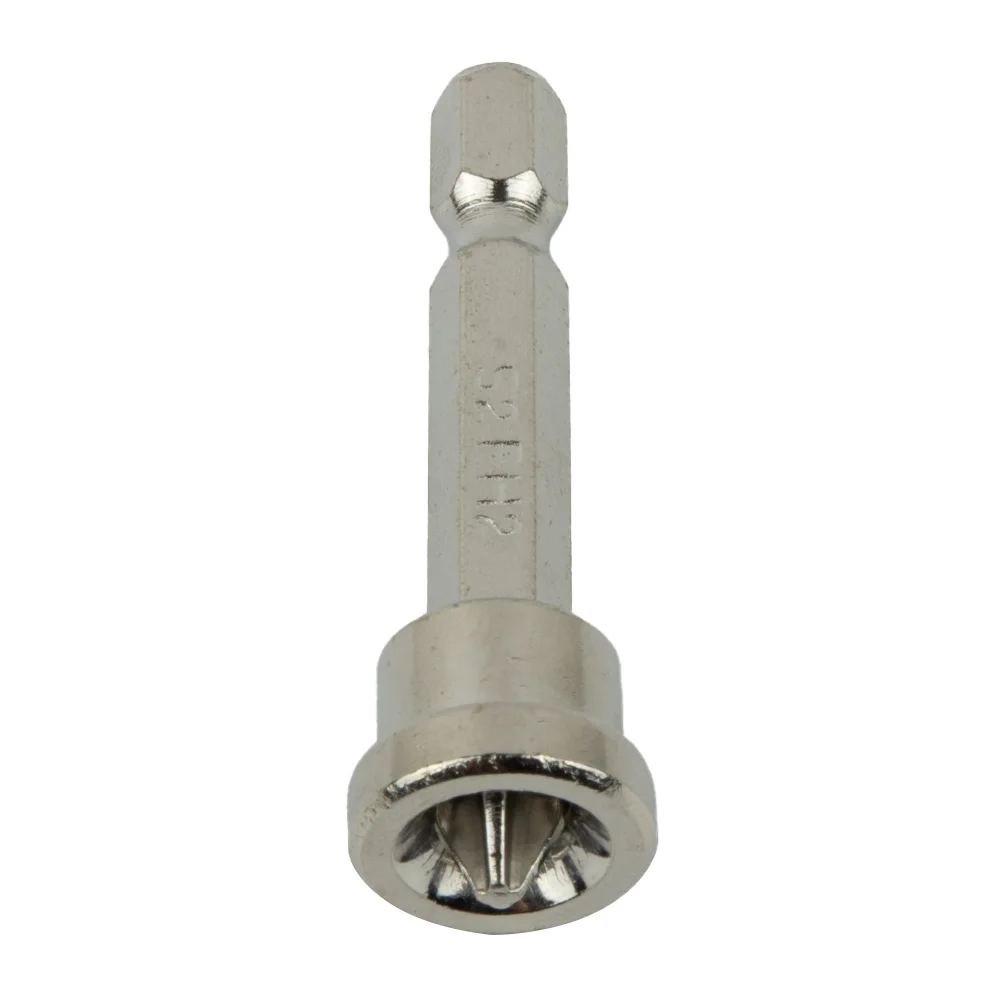 Power Tools Screwdriver Bit Hex Shank Magnetic 25/50mm Chrome Vanadium Steel Positioning Screwdriver Bit Head Silver