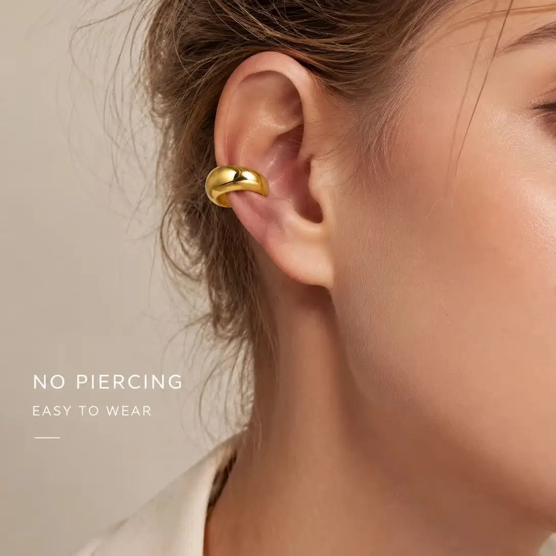 Women's Thick Non-Piercing Clip-On Ear Cuff Earrings