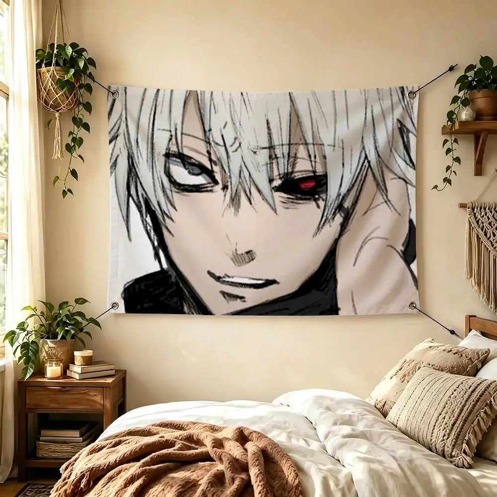 Tokyo Ghoul Ken Kaneki  Flag Suitable For Party Club Outdoor Interior Wall Decoration Banner Fans Gift