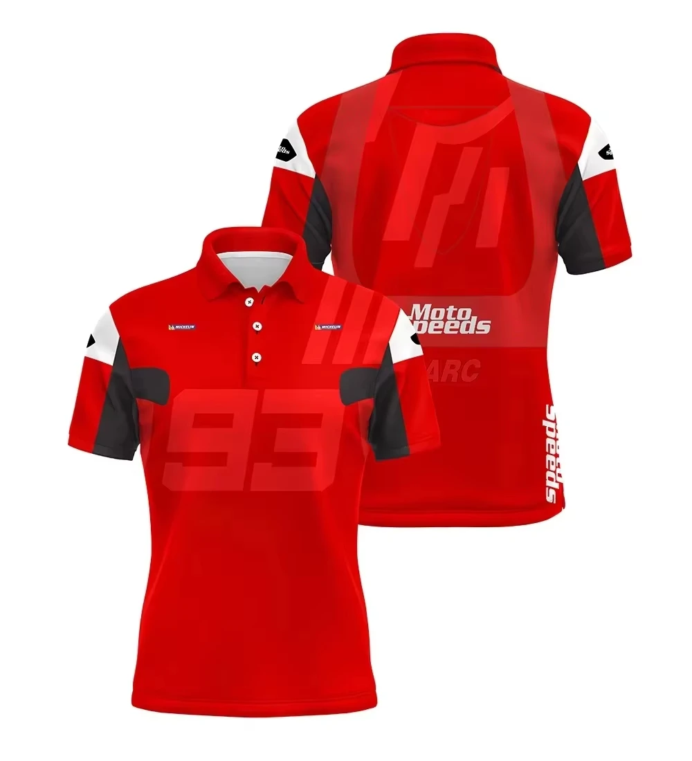

No.93 Rider Polo Shirt For Mens 2025 Summer New Moto Gp Outdoor Extreme Sports Motorcycle Quick Drying Riding Suit Tees