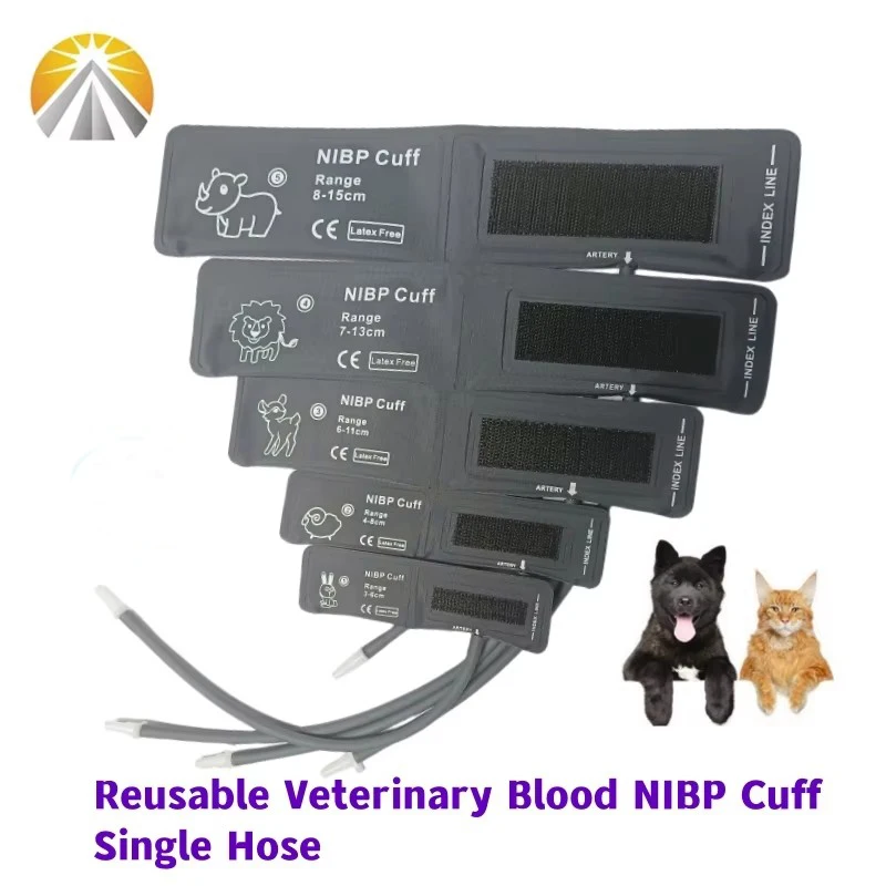 High Quality Reusable Veterinary Blood NIBP Pressure Cuff Single Hose For Veterinary Animal Professional Diagnostic Pet Monitor
