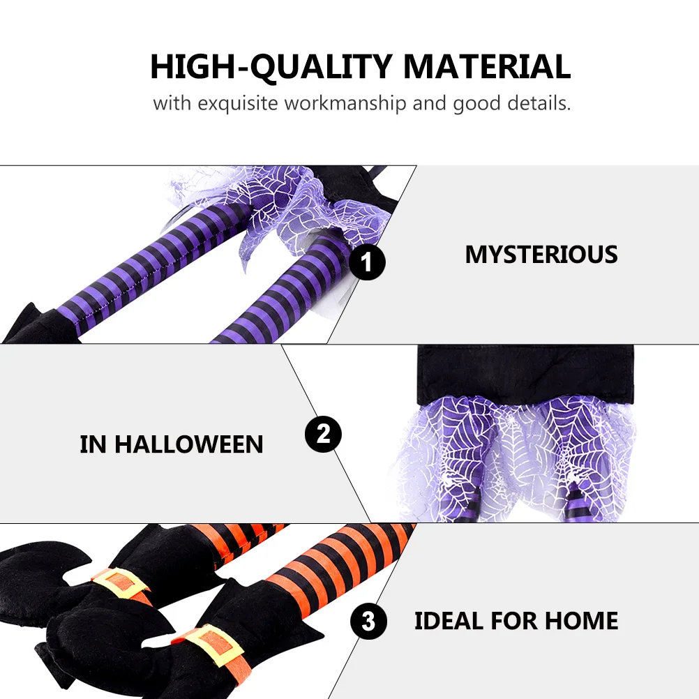 

2pcs Halloween Witch Legs Ornament Funny Party Supplies Creative Decoration For Festival Hanging Ornaments Spooky Haunted House