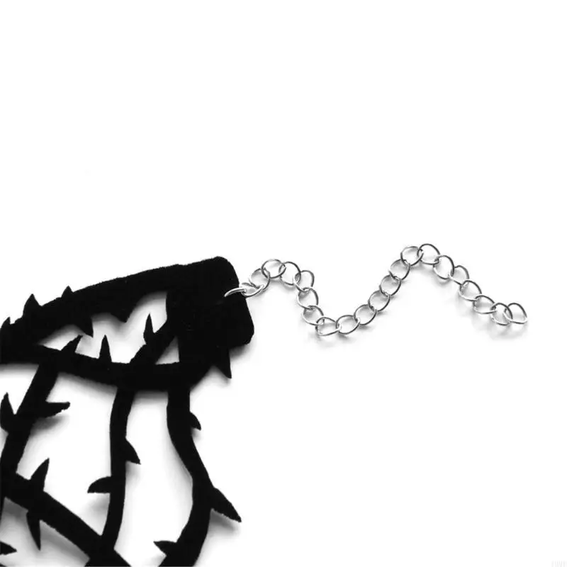 49mf gelang hitam wanita yang dapat disesuaikan gelang gothic duri gelang halloween pesta gelang perhiasan aksesoris untuk pesta