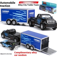 Alloy City Cargo Trailer Model Toy Car with Retro Spring Action, Ideal for Kids Playroom & Outdoor Fun, Miniature Replica