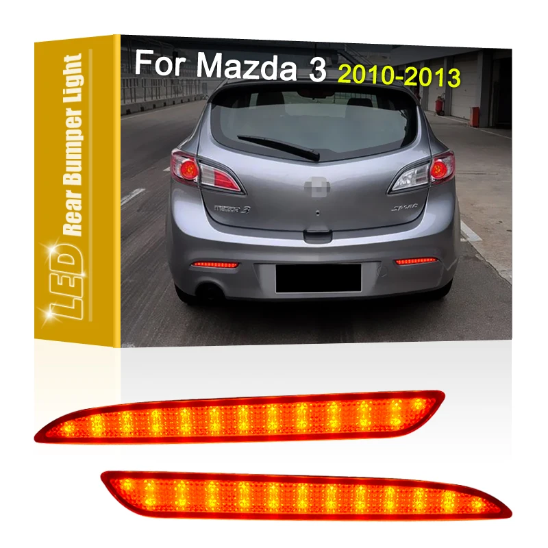 2Pcs LED Taillight Rear Bumper Lamp Assembly Red Running Brake Light For Mazda 3 Axela Mazdaspeed 3 2010 2011 2012 2013