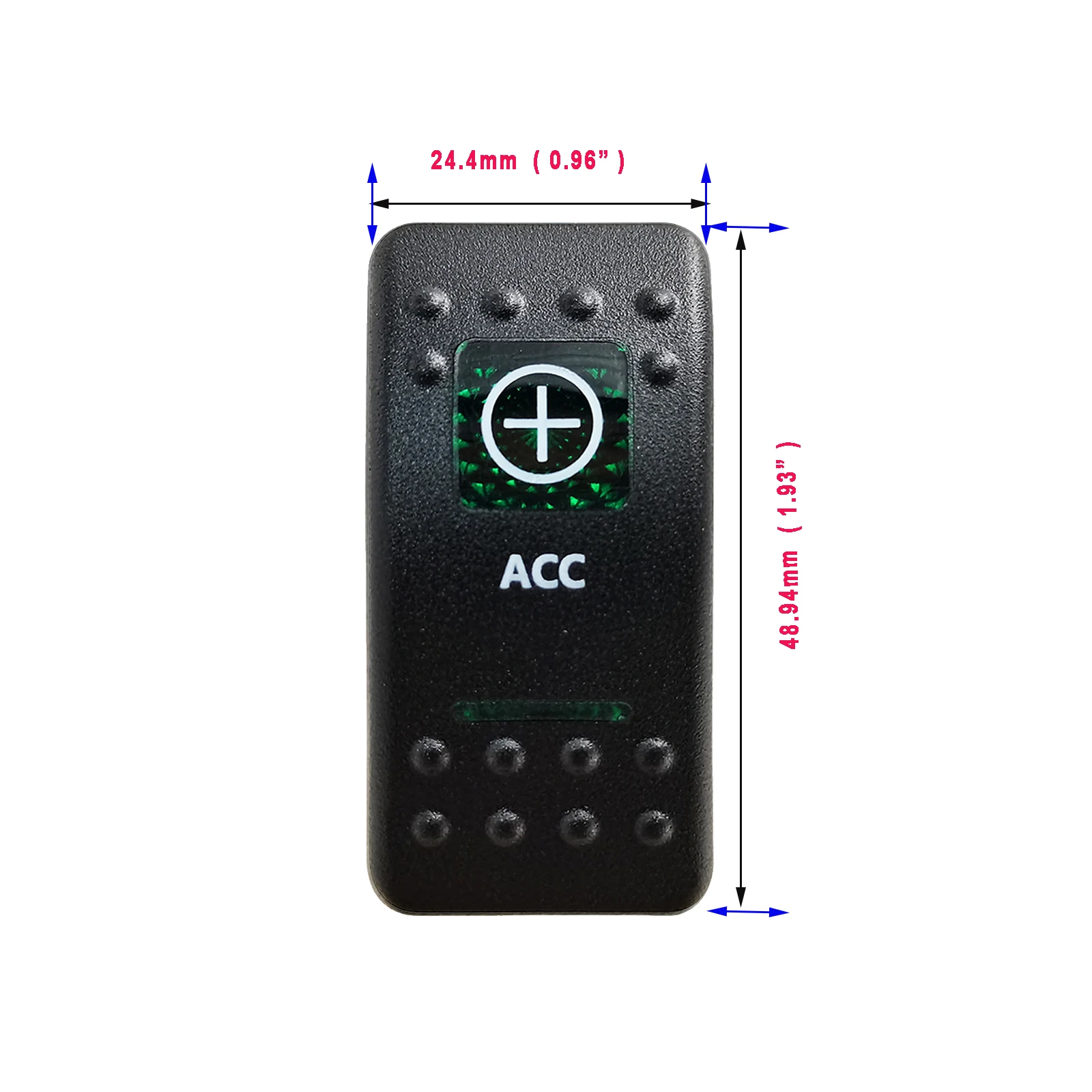 Dual Green Lens Rocker Cap Actuator Night Illumination for Can Am Maverick Commander Yamaha Rocker Switch Replace, Cover Only