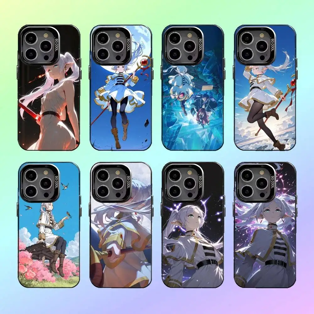 

Sousou No F-Friere Phone Case For iPhone17,16,15,14,13,12,11 Plus,Pro Max Colorful Silver Back Phone Case