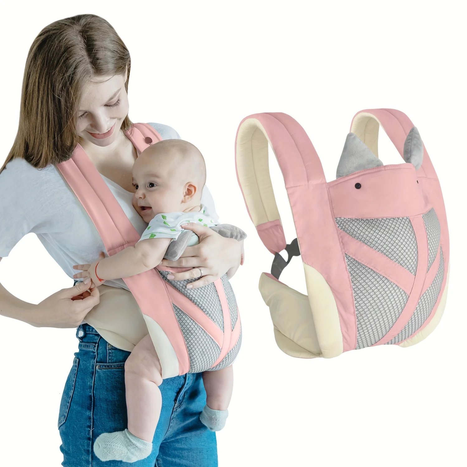 4-in-1 Ultimate Comfort Baby Carrier - Adjustable, Breathable, and Ergonomic Design for Newborn to Toddler up to 35 lbs, Made of