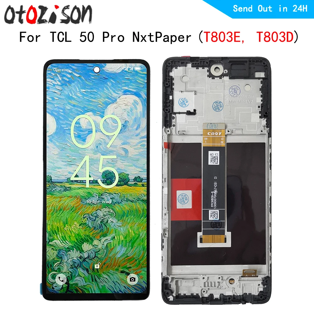Para TCL 50 Pro NxtPaper pantalla LCD para TCL 50Pro NxtPaper T803E, T803D Digitalizador de pantalla de Panel táctil con montaje de marco