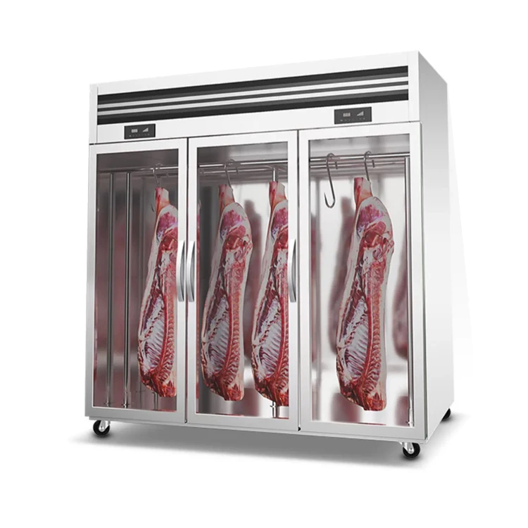 Single Commercial Vertical Pig, Beef and Mutton Frozen and Refrigerated Display Cabinet Hook Cold Meat Acid Preservation Cabinet