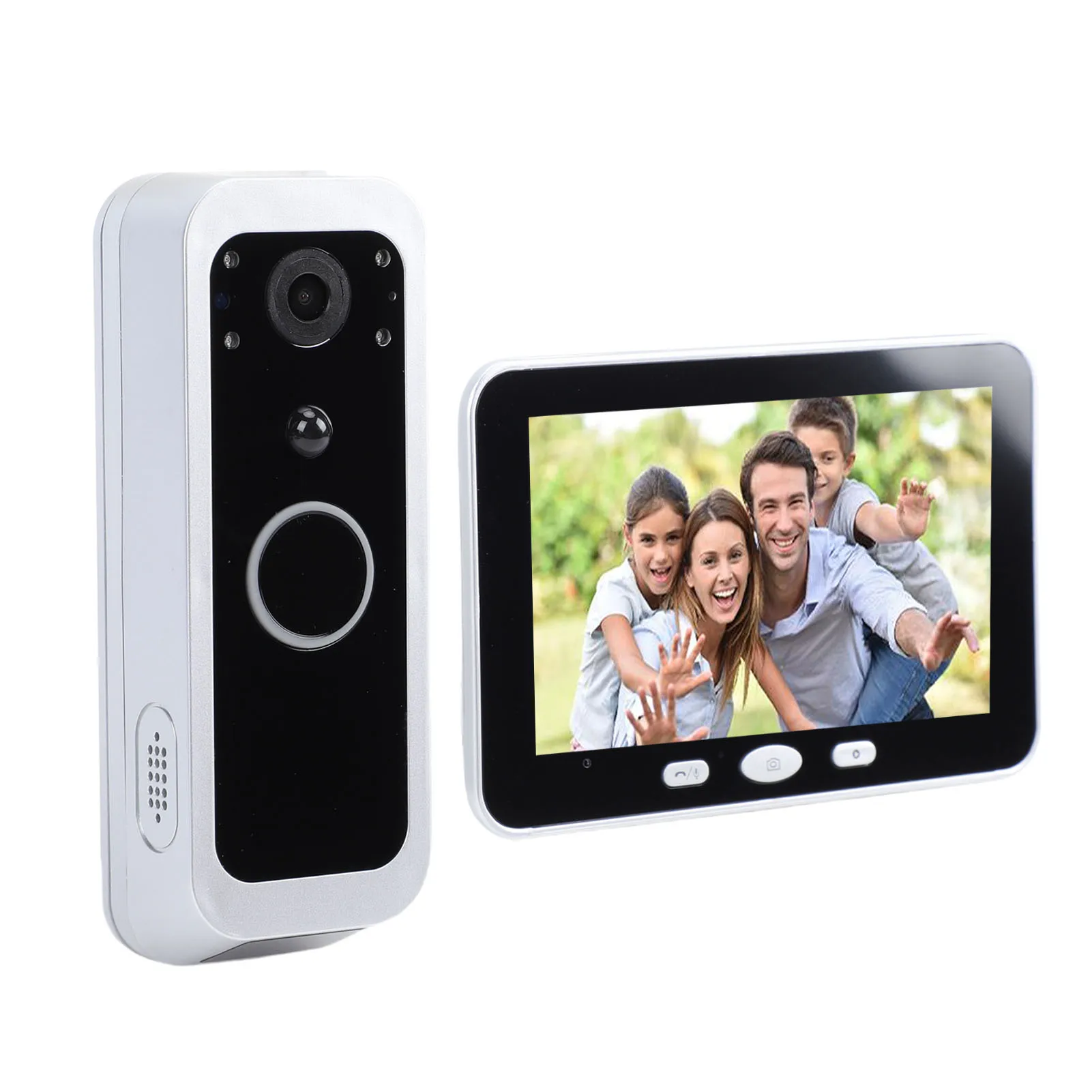 

WiFi Video Doorbell Camera with 5 Inch IPS Display 1080P 150 Degree Viewing PIR Motion Detection APP Remote Tracking Dual Way Au