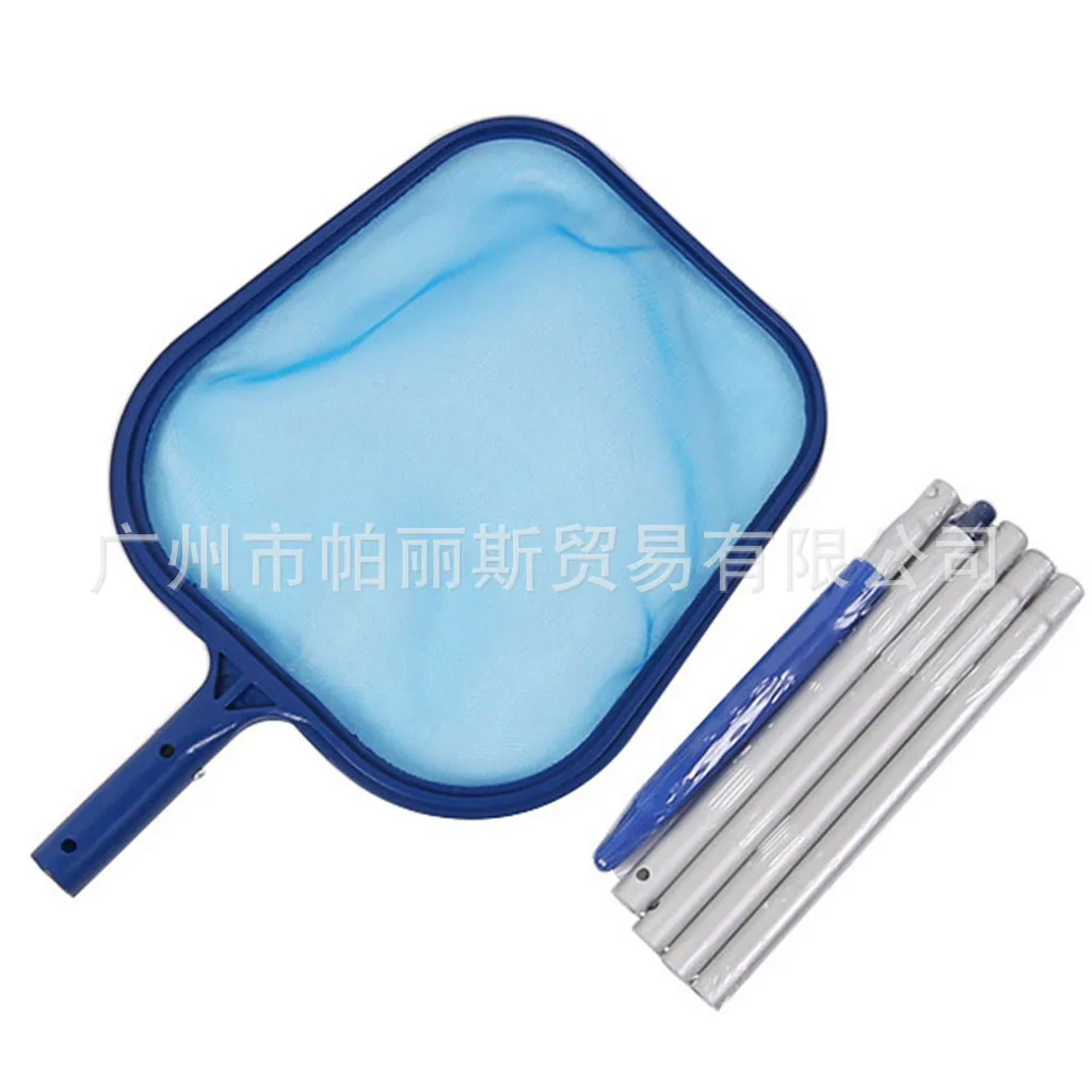 Swimming Pool Leaf Skimmer Net with 5 Section Telescopic Aluminum Alloy Pole Shallow Water Leaf Net Cleaning Tool