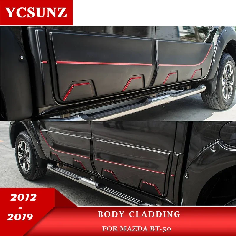 ABS Body Cladding Side Door Trim For Mazda BT-50 BT50 2012 2015 2016 2017 2018 2019 2020 Exterior Accessories Pick Up Truck