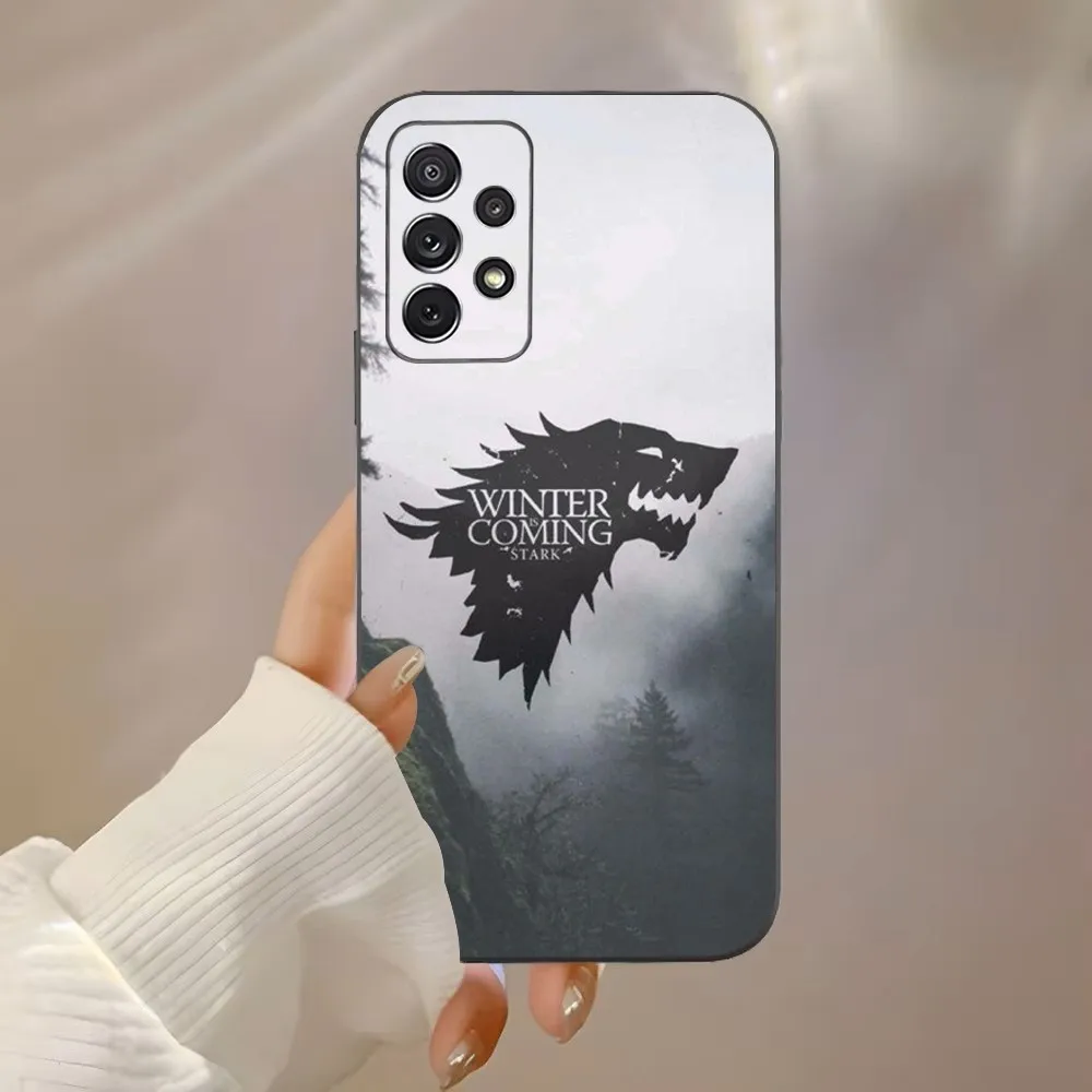 W-Winter C-Comings Stark Phone Case For Samsung Galaxy A91,A80,A73,A72 ,A71,A53A52,A32 ,A31A22,A21s,A20,Black Cover