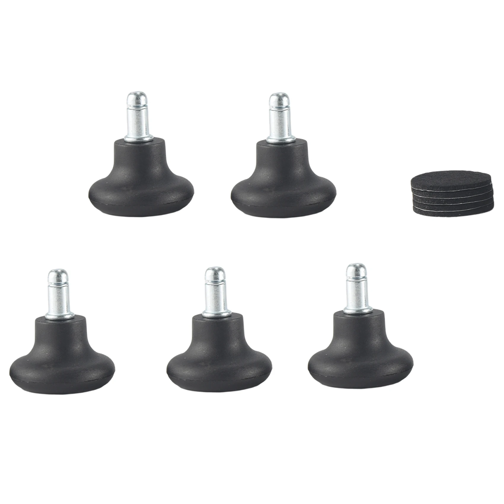 HLES 5 Pack Bell Glides for Office Chair Without Wheels, Replacement Rolling Chair Swivel Wheels Fixed Stationary Castors