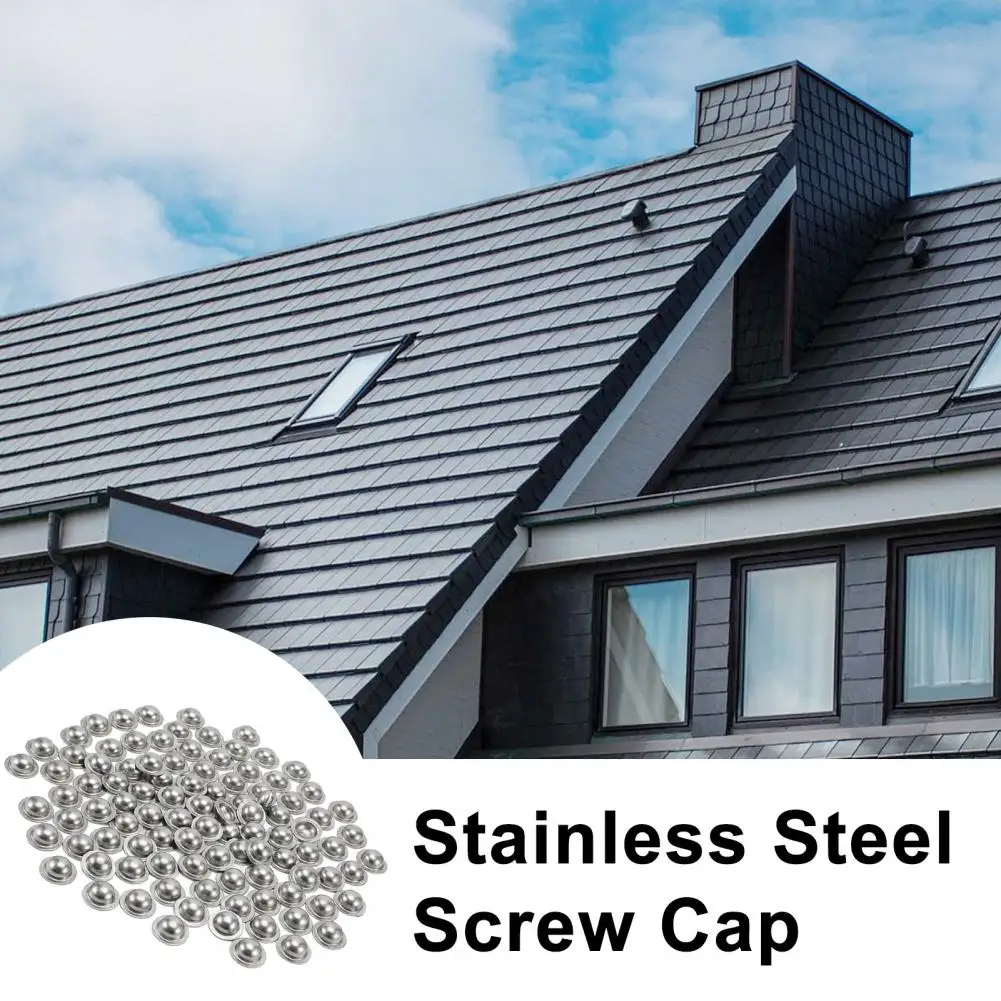 50/100Pcs Stainless Steel Roofing Screw Caps Direct Cover Existing Screw Head Quick Fix for Roof Leak Repair Roof Siding Garages