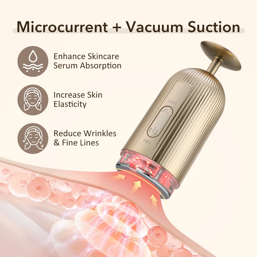Multi-functional Face Beauty Device Microcurrent Vacuum Suction V-Face Lifting Negative Pressure Suction Anti Wrinkle Tightening
