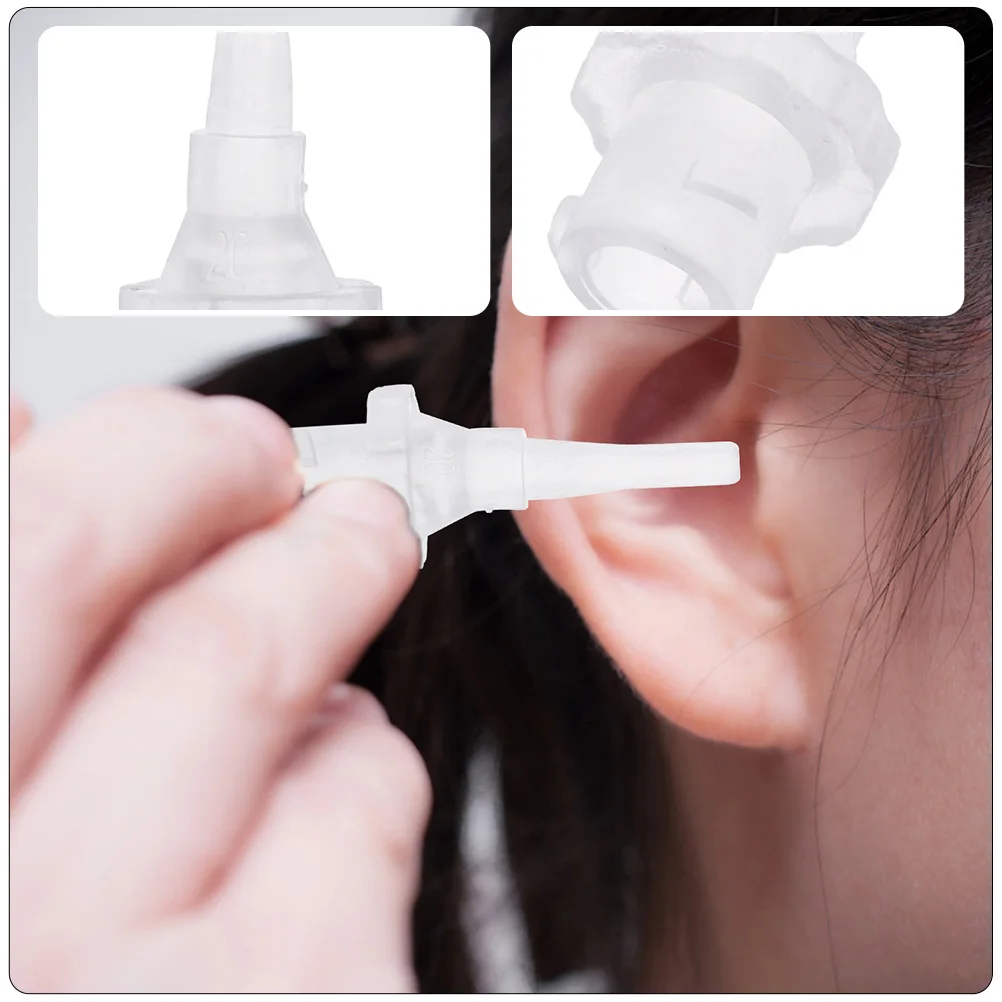 

10 Pcs Ear Cleaner Tips Disposable PP Material Safe Effective Ear Wash Tool Irrigation Spray Bottle White Color