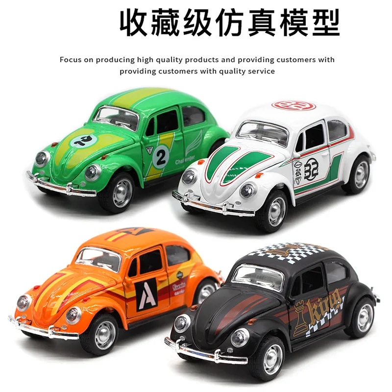 1:32 Käfer Legierung Auto Modell Beschichtung Racing Oldtimer Modell Metall Oldtimer Spielzeugauto mit Startfunktion Kindergeschenk