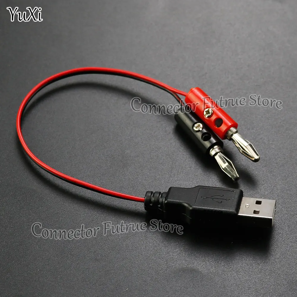 YUXI 1PCS USB Male to 4MM Banana Plug Test Lead A Male Charging Cable USB Socket to Banana Plug Connection Conductive Wire