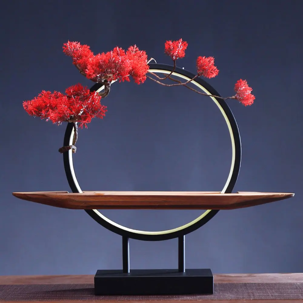 LED Round Display Stand Desktop Art Ornament Minimalist Light Holder For Figurines Models Home Desk Decoration