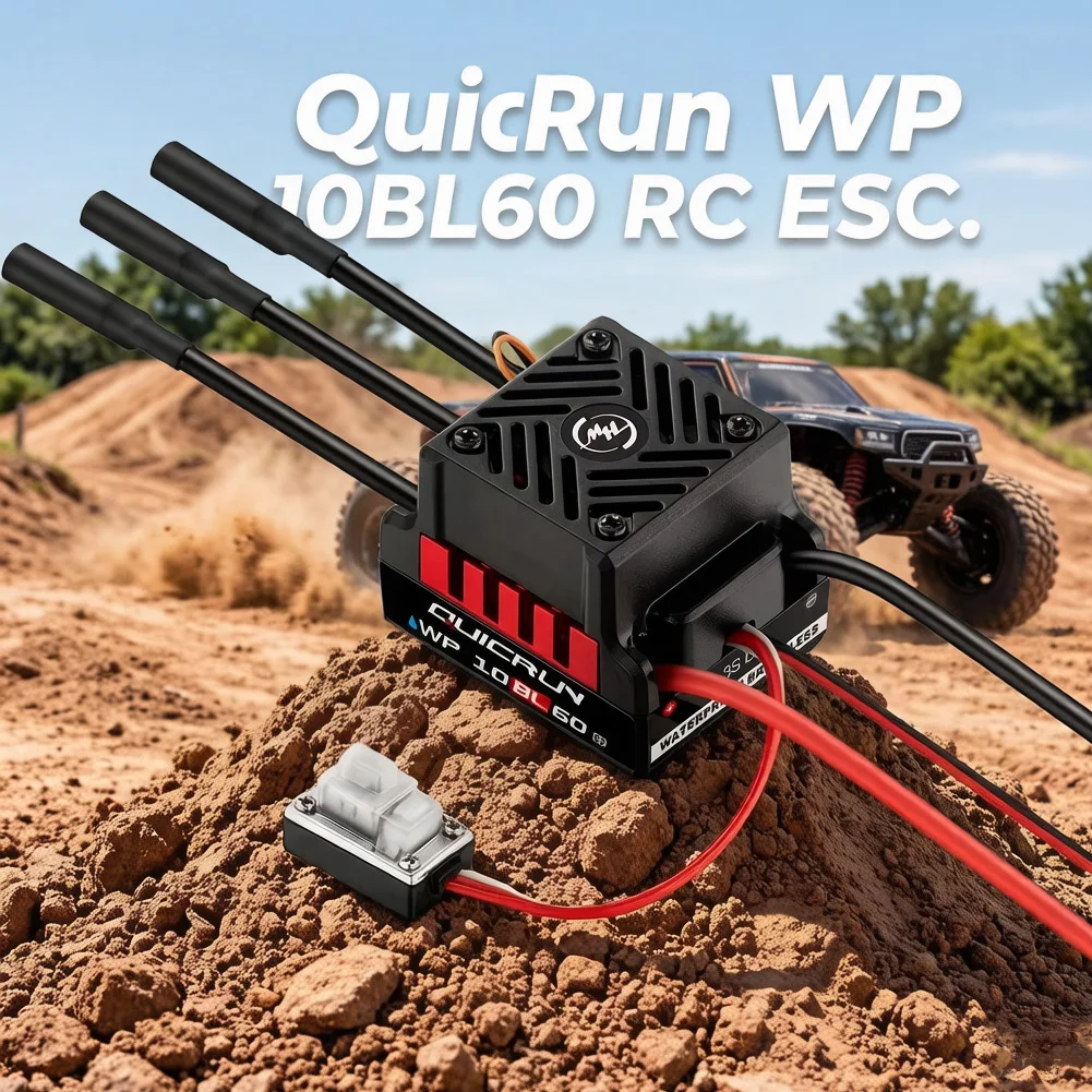 

HobbyWing QuicRun WP 10BL60 RC ESC Бесколлекторный регулятор скорости 60A без датчиков для радиоуправляемых моделей 1/10: багги, трак, монстр-трак, рок-краулер, игрушечные ESC