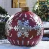 60cm Outdoor Christmas Inflatable Decorated Ball PVC Giant Big Large Balls Party Xmas Tree Decorations Toy Ball Without Light