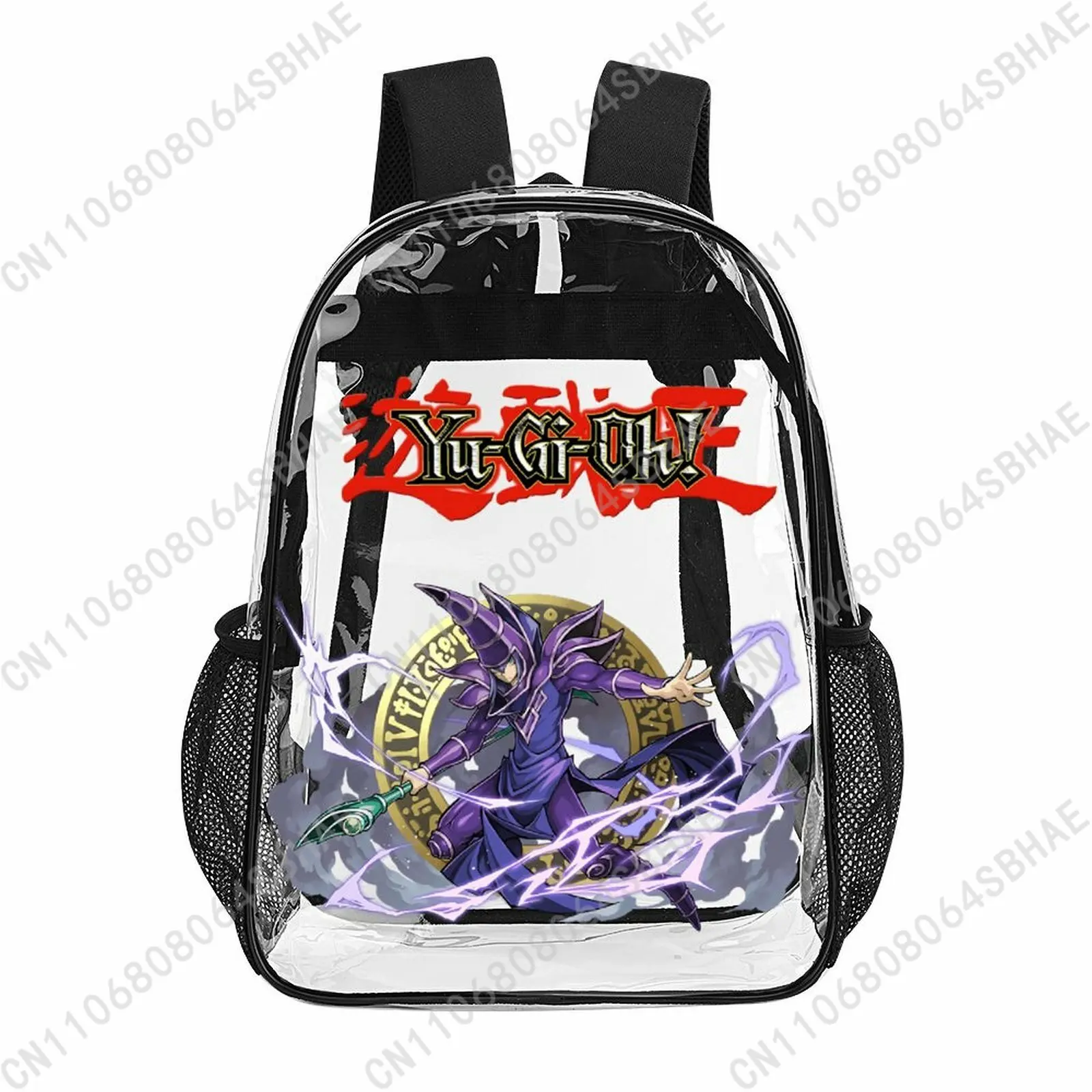 

Yu-Gi-Oh Trendy 17 Inch Clear Backpack for Teenage Girls Boys Personalized Name Transparent School Bag Cool PVC Gifts