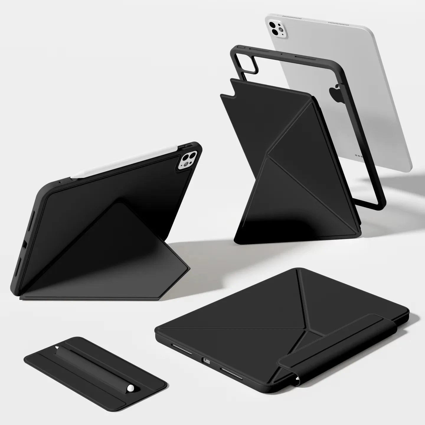 Smart Folio Cover for iPad Pro 13 2026 M5 M4 Tablet Case for iPad Pro 11 12.9 6th Gen Magnetic Clip for Air 11 M3 M2 Air 5 4