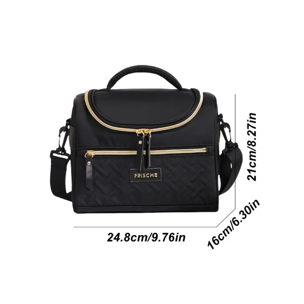 حقيبة يد PEVA حقيبة الغداء سميكة الحفاظ على الحرارة حقيبة نزهة سعة كبيرة حقيبة معزولة مقاومة للماء للطلاب #5