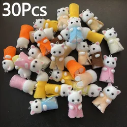 30pcs Bulk Fluffy Dress Cat Doll Charms Lots Resin Kitty Miniature Pendants For Earring Keychain Diy Jewelry Make