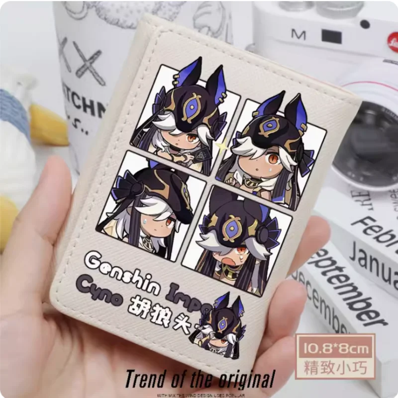 Anime Genshin Impact Cyno Wallet Women Fold Bag Multi Card  Coin Pocket Holder Fashion Wallet Gift