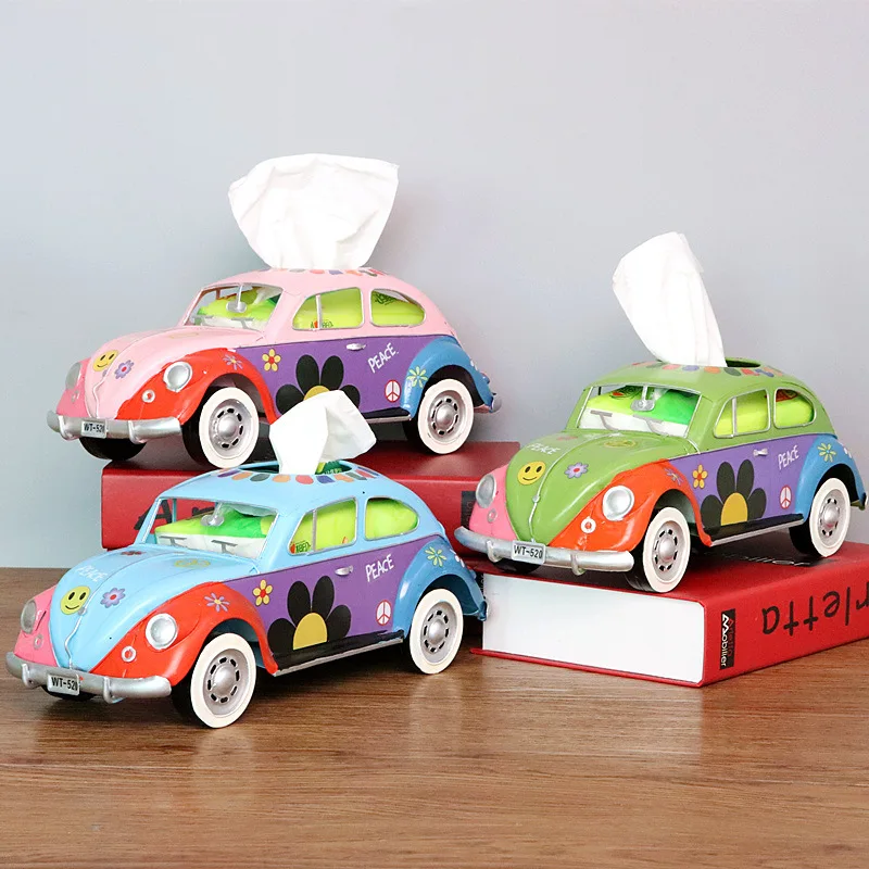 

Beetle Tissue Box Retro Creative Wrought Iron American Pumping Carton Model Prop Car Ornament Crafts OrnamentRetro Creative Wrou