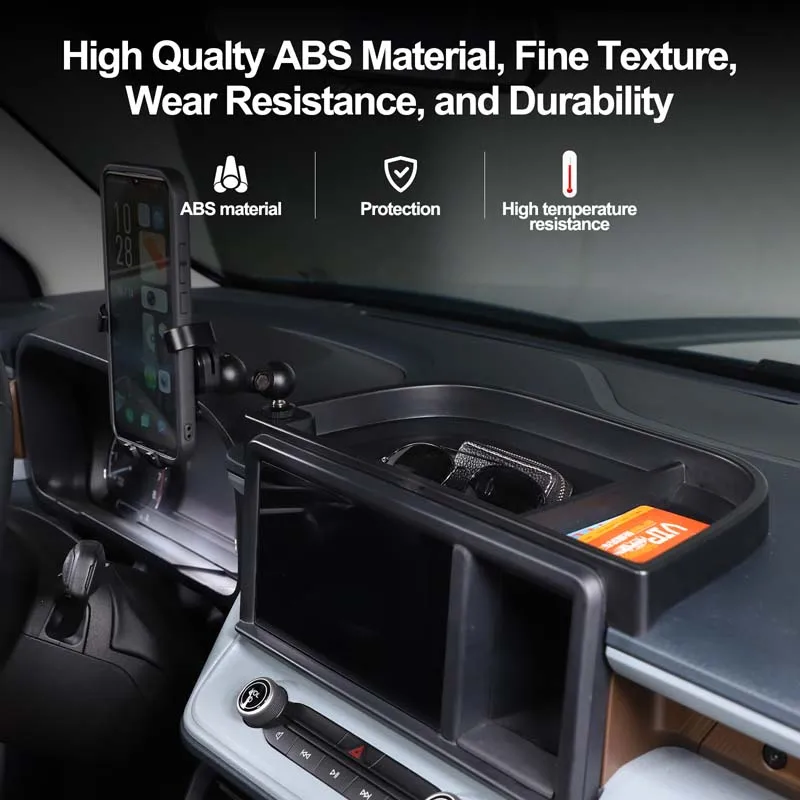 

For Ford Maverick 2022-2025 Central Control Navigation Dashboard Storage Box Tray with Car Phone Holder Accessories